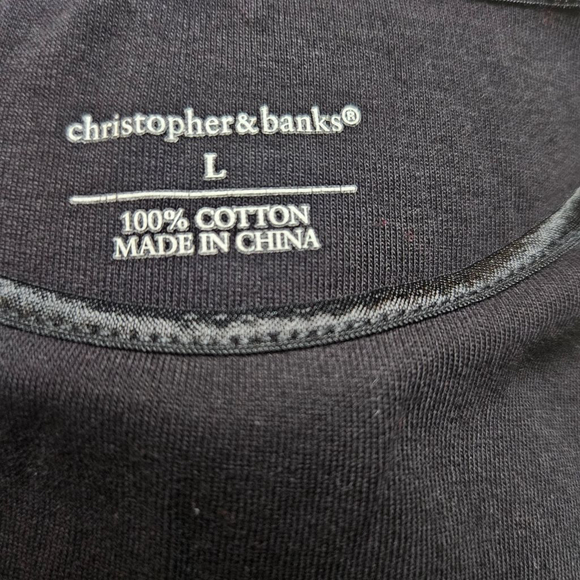 Christopher & Banks Layer Your Look Large Black Tank Top Sleeveless Cotton - Picture 4 of 4